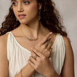 Aqua Chalcedony and Chrysoprase Gold Statement Ring