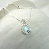 Handmade Fiery Moonstone Pendant Necklace