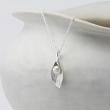 Calla Lily Sterling Silver and Pearl Pendant and Earrings Set