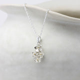 Handmade Dainty Flower Sterling Silver Pendant