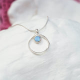Organic Sterling Silver Opal Pendant Necklace