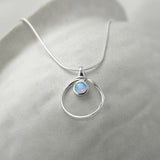 Organic Sterling Silver Opal Pendant Necklace