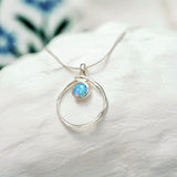 Organic Sterling Silver Opal Pendant Necklace