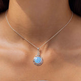 Flower Opal Pendant and Earrings Set