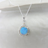 Flower Opal Pendant and Earrings Set