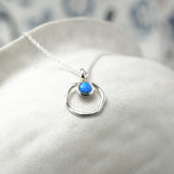 Dainty Blue Fire Opal Pendant