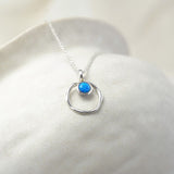 Dainty Blue Fire Opal Pendant