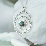 Handmade Sterling Silver Labradorite Spiral Pendant