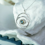 Handmade Sterling Silver Labradorite Spiral Pendant