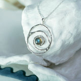 Handmade Sterling Silver Labradorite Spiral Pendant