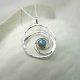 Handmade Sterling Silver Labradorite Spiral Pendant