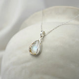 Rainbow Moonstone Droplet Pendant and Earrings Set