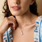 Handmade Rainbow Moonstone Droplet Pendant Necklace with 14kt Gold Details