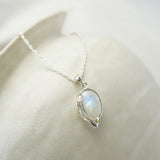 Fluid Silver Moonstone Necklace