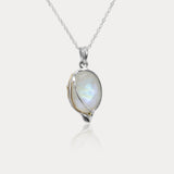 Fluid Silver Moonstone Necklace