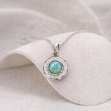 Blue Opalite Dainty Silver Pendant