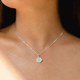 Blue Opalite Dainty Silver Pendant