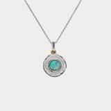 Blue Opalite Dainty Silver Pendant