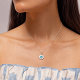 Blue Opalite Dainty Silver Pendant