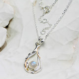 Teardrop Sterling Silver Rainbow Moonstone Pendant