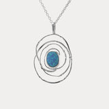 Oval Spiral Blue Opal Pendant