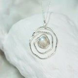 Spiral Moonstone Pendant Necklace