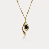 Blue Sapphire Handmade 18KT Gold Vermeil Pendant