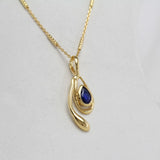 Blue Sapphire 18KT Gold Vermeil Pendant and Earrings Set