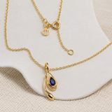 Blue Sapphire Handmade Gold Pendant