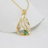 Lab-grown Diamond & Emerald 18KT Gold Pendant