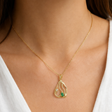 Lab-grown Diamond & Emerald 18KT Gold Pendant