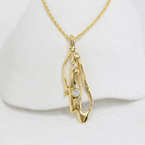 Elegant Lab-grown Diamond and 18KT Gold Pendant
