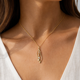Elegant Lab-grown Diamond and 18KT Gold Pendant