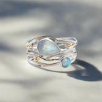 Gemstone ring made from silver and gold