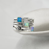 Sterling Silver Fire Opal Stacking Ring