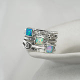 Sterling Silver Fire Opal Stacking Ring