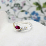 Dainty Ruby CZ Ring