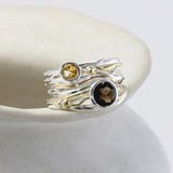 Smoky Quartz & Citrine Statement Ring