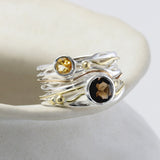 Smoky Quartz & Citrine Statement Ring