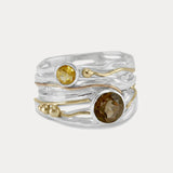 Smoky Quartz & Citrine Statement Ring
