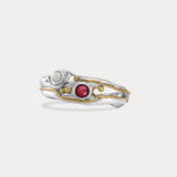 Sterling Silver Pearl and Ruby Ring