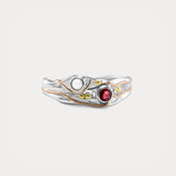 Sterling Silver Pearl and Ruby Ring
