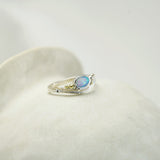 Handmade Dainty Blue Opal Ring