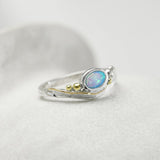 Handmade Dainty Blue Opal Ring