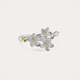 Dainty Mixed Metal Flower Ring