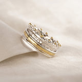 Crown Mixed Metal Spinning Ring