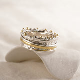Crown Mixed Metal Spinning Ring