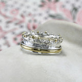 Crown Mixed Metal Spinning Ring