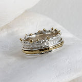 Crown Mixed Metal Spinning Ring