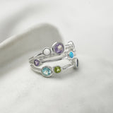 Silver Ring with a Cornucopia of Stones